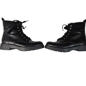 Madden Girl Women's Lace‎ up Side Zip Black Combat Boot in Box Size 10 Chunky